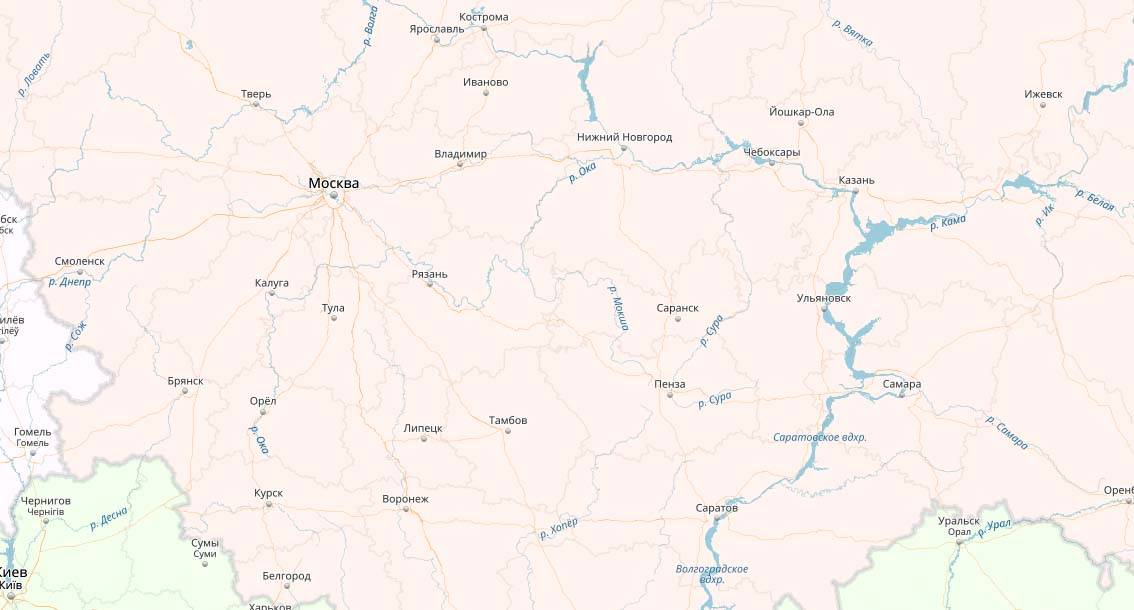 Карта охвата поставок ООО «Рузком»